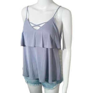 Caution to The Wind Tiered Strapless Top (S) NWOT - Dusty Blue